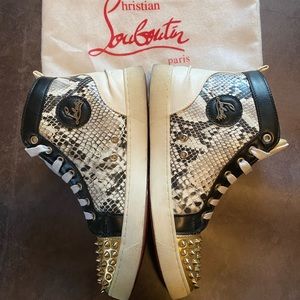 Christian Louboutin Men’s Spike Python High Tops